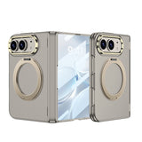 Apple iPhone Duo Kılıf M-safe Şarj Özellikli Zore Kıpta KPT-07 Ring Standlı Sert PC Kapak