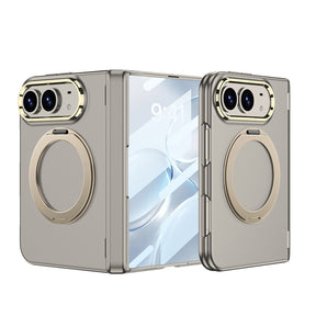 Apple iPhone Duo Kılıf M-safe Şarj Özellikli Zore Kıpta KPT-07 Ring Standlı Sert PC Kapak