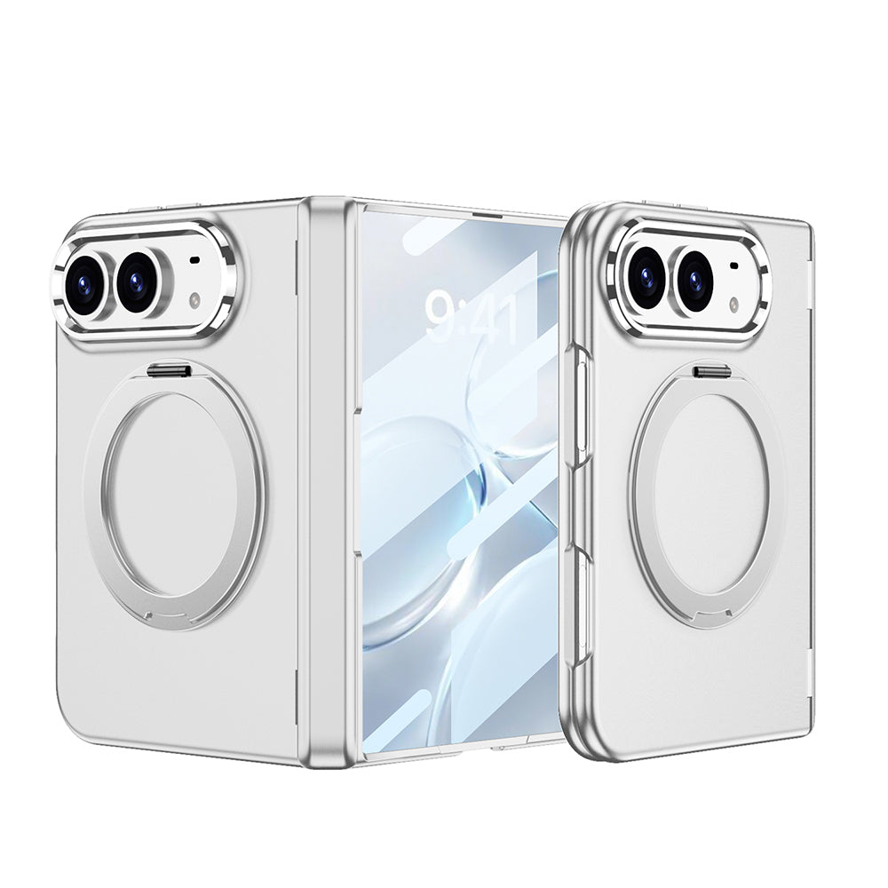 Apple iPhone Duo Kılıf M-safe Şarj Özellikli Zore Kıpta KPT-07 Ring Standlı Sert PC Kapak