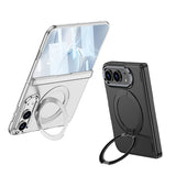 Apple iPhone Duo Kılıf M-safe Şarj Özellikli Zore Kıpta KPT-07 Ring Standlı Sert PC Kapak