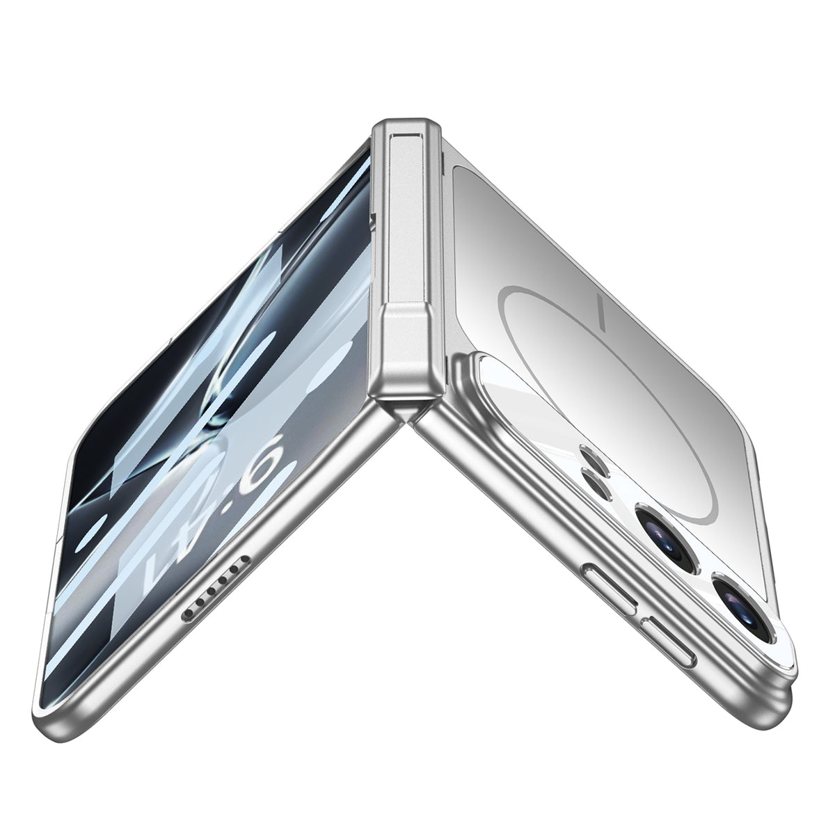 Apple iPhone Duo Kılıf M-safe Şarj Özellikli Zore Kıpta KPT-18 Dikey Standlı Kapak