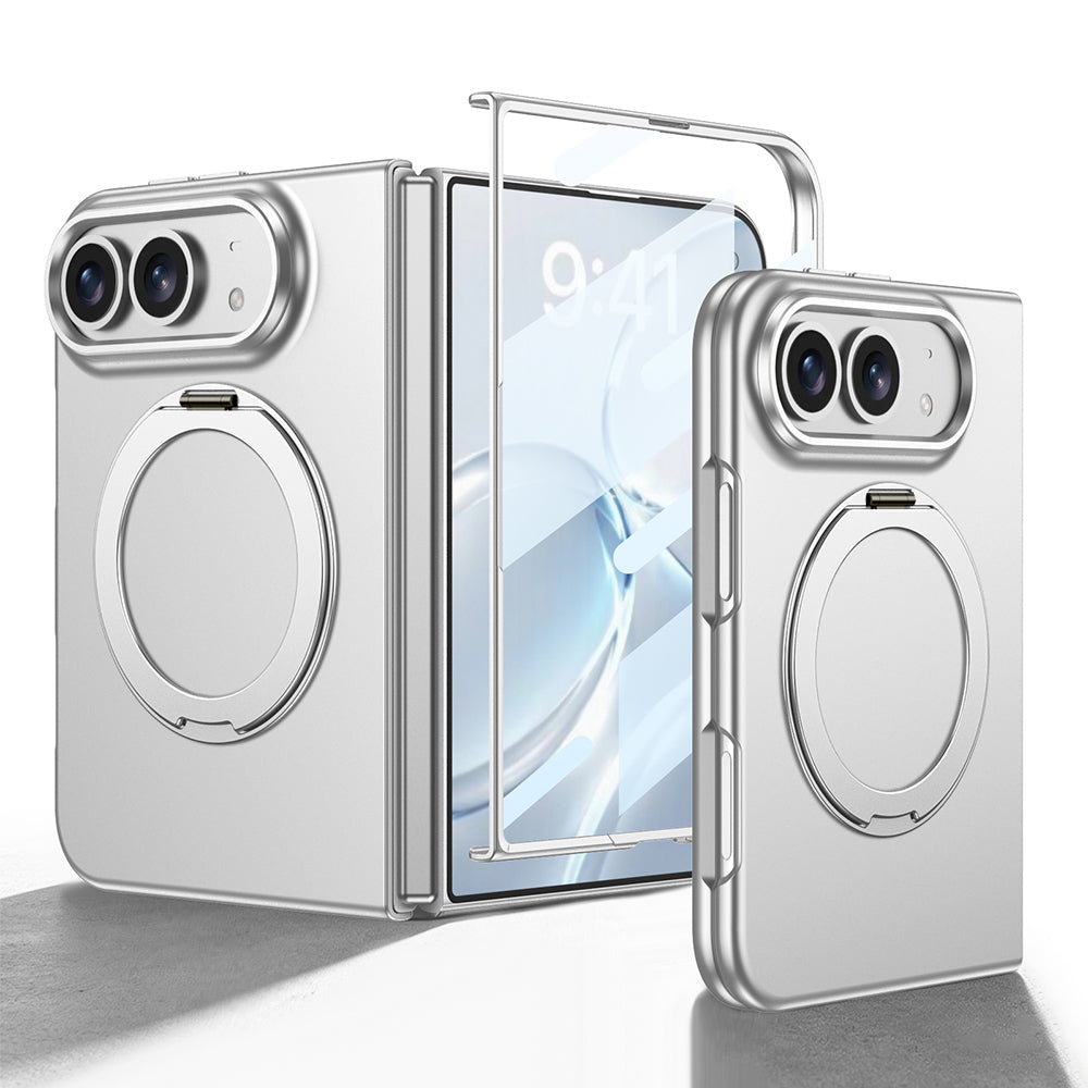 Apple iPhone Duo Kılıf M-safe Şarj Özellikli Zore Kıpta Yüzüklü Kamera Korumalı Kapak