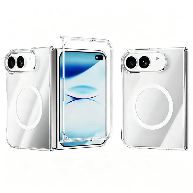 Apple iPhone Duo Kılıf Zore M-safe Şarj Özellikli Şeffaf Kamera Çerçeveli Porto Kapak