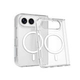 Apple iPhone Duo Kılıf Zore M-safe Şarj Özellikli Şeffaf Kamera Çerçeveli UTS PC Kapak