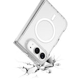Apple iPhone Duo Kılıf Zore M-safe Şarj Özellikli Şeffaf Kamera Çerçeveli UTS PC Kapak