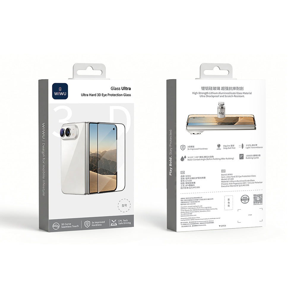 Apple iPhone Duo Wiwu GT-030 3D Çizilmeye Dayanıklı Temperli Cam Ekran Koruyucu