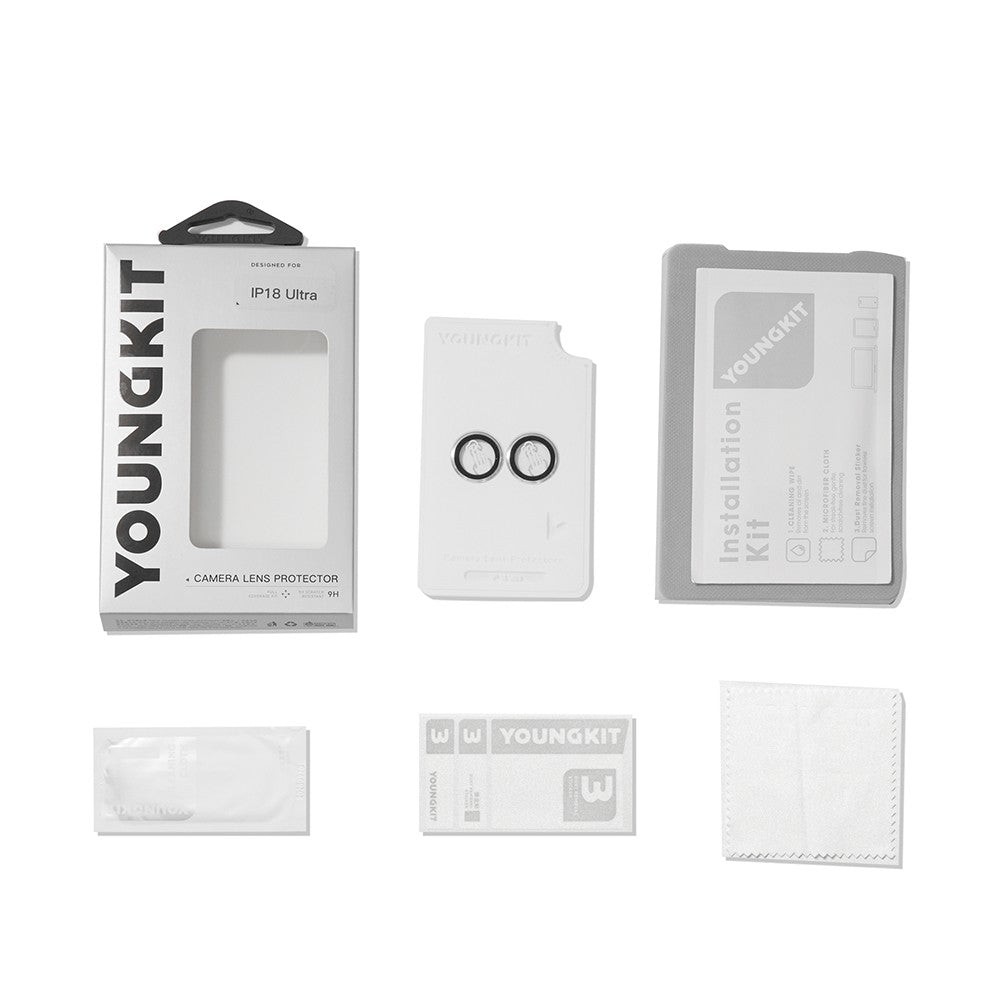 Apple iPhone Duo Youngkit Alloy Original Parlama Önleyici Kamera Lens Koruyucu + Kolay Uygulama Aparatlı
