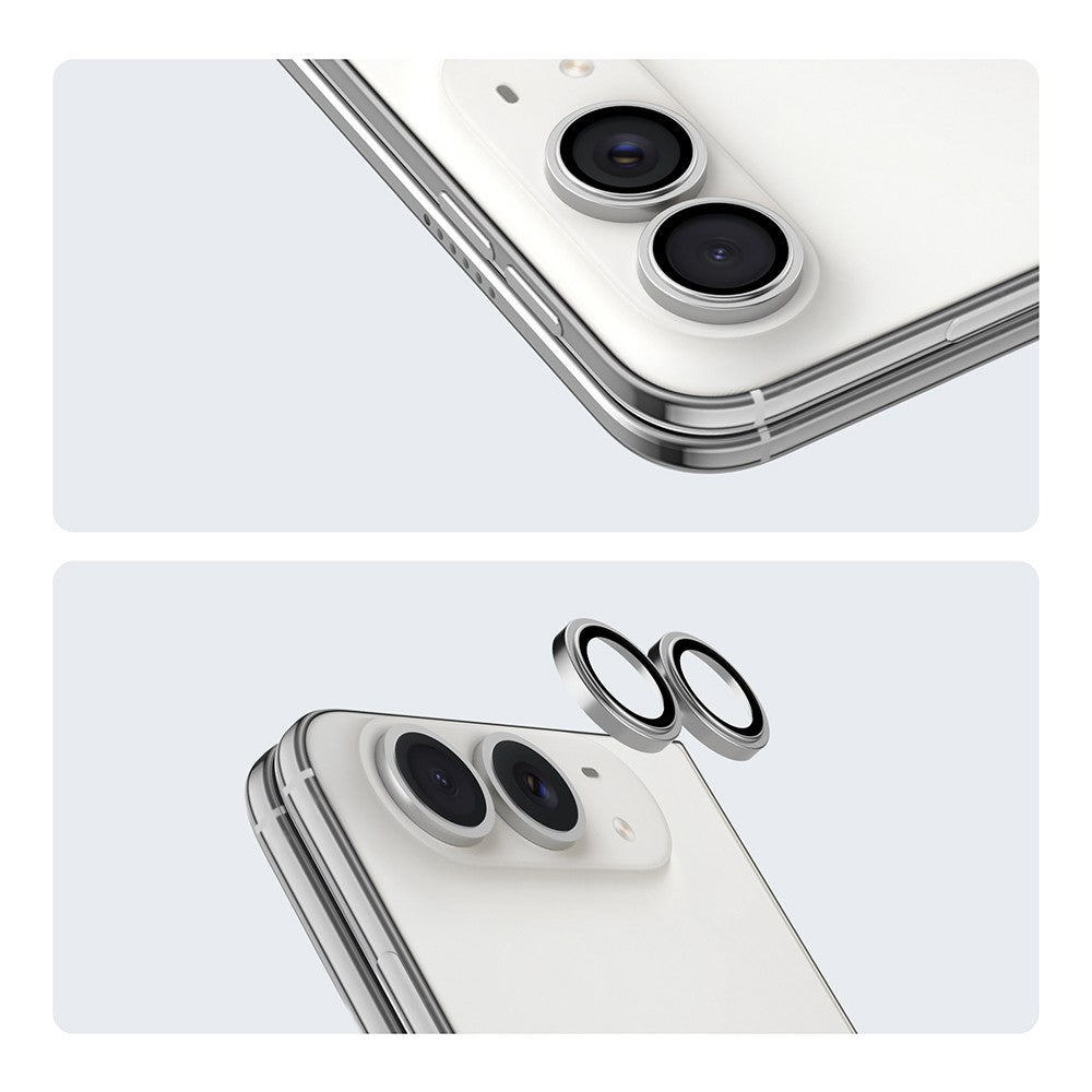 Apple iPhone Duo Youngkit Alloy Original Parlama Önleyici Kamera Lens Koruyucu + Kolay Uygulama Aparatlı