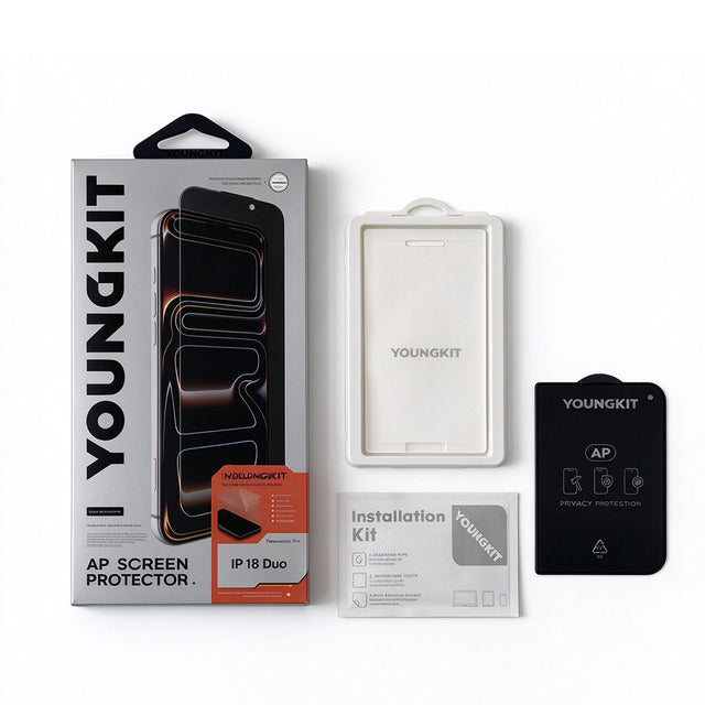 Apple iPhone Duo Youngkit AP 2.5D 360 Derece Privacy Temperli Cam Ekran Koruyucu + Kolay Uygulama Aparatı