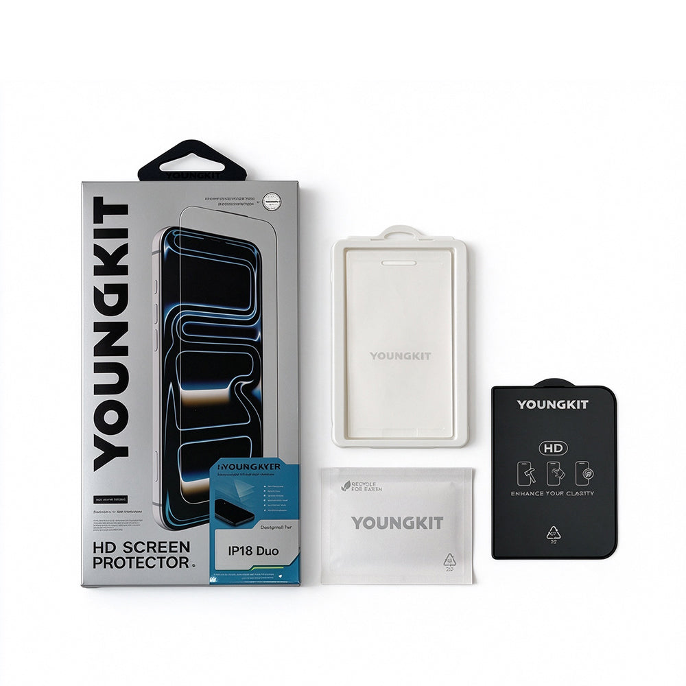 Apple iPhone Duo Youngkit AR 2.5D Anti Reflective Temperli Cam Ekran Koruyucu + Kolay Uygulama Aparatı