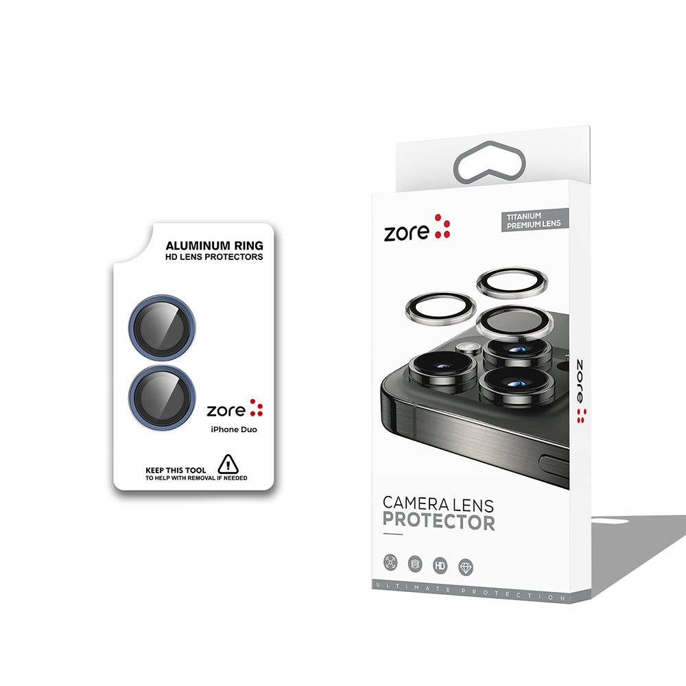 Apple iPhone Duo Zore CL-12 Premium Safir Parmak İzi Bırakmayan Anti-Reflective Kamera Lens Koruyucu