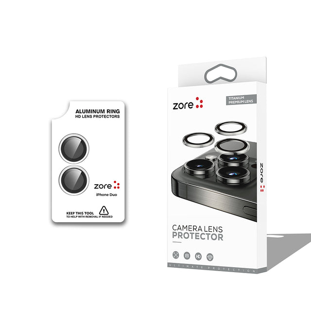 Apple iPhone Duo Zore CL-12 Premium Safir Parmak İzi Bırakmayan Anti-Reflective Kamera Lens Koruyucu