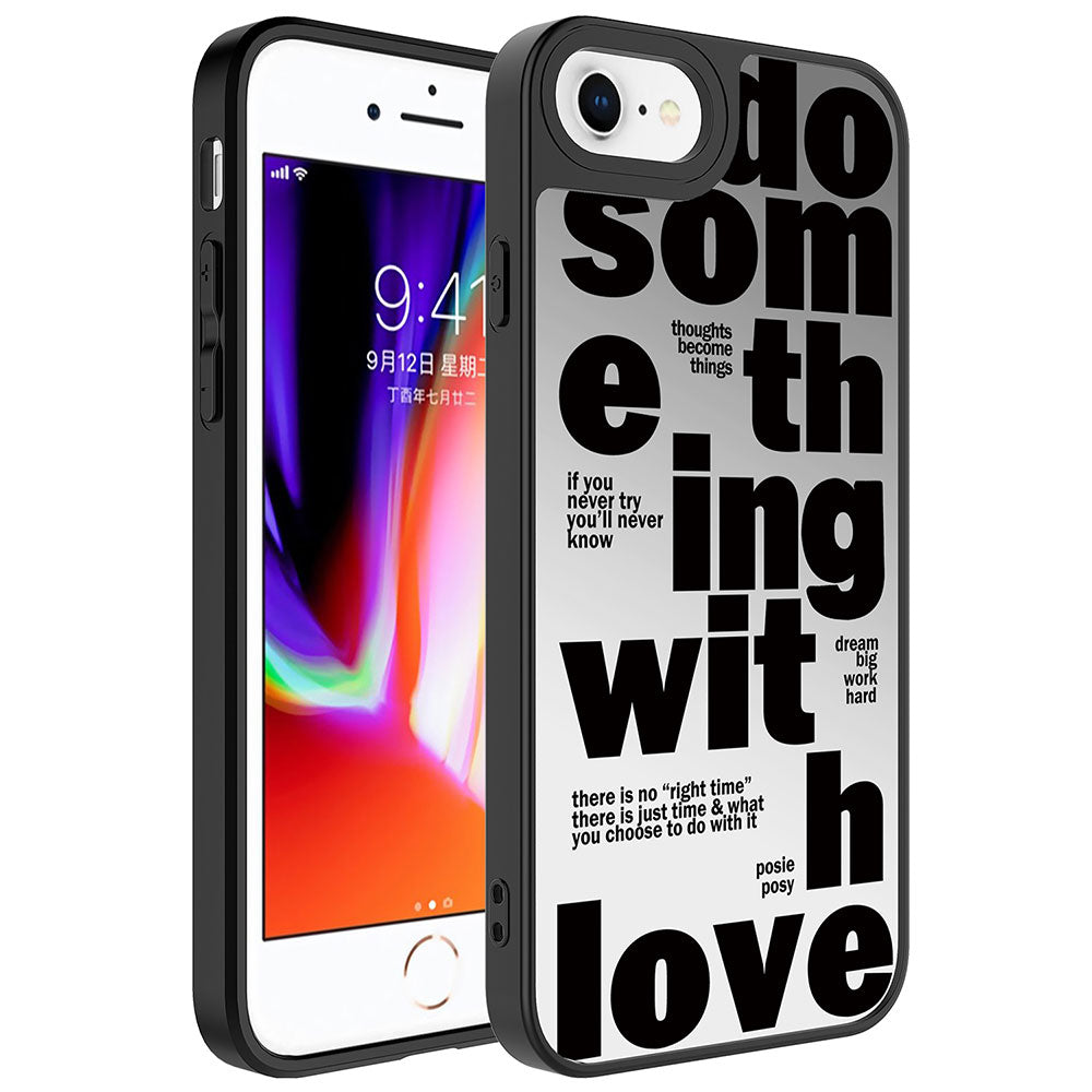 Apple iPhone SE 2020 Kılıf Aynalı Desenli Kamera Korumalı Parlak Zore Mirror Kapak