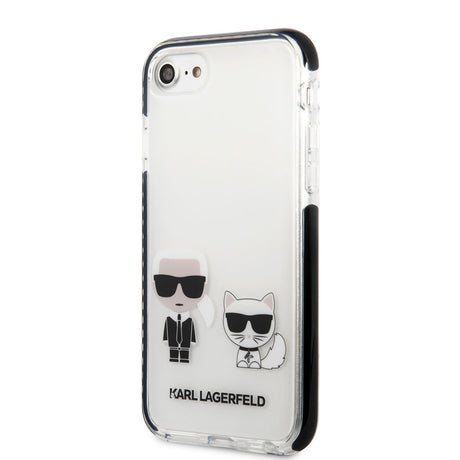 Apple iPhone SE 2022 Kılıf Karl Lagerfeld Kenarları Siyah Silikon K&C Dizayn Kapak