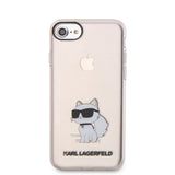 Apple iPhone SE 2022 Kılıf Karl Lagerfeld Transparan Choupette Dizayn Kapak