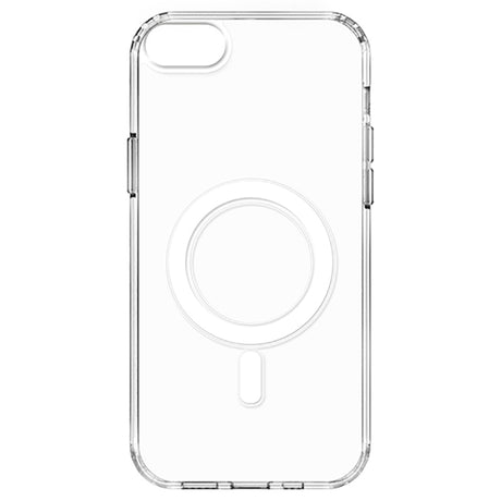Apple iPhone SE 2022 Kılıf M-safe Şarj Özellikli Şeffaf Sert PC Zore Embos Kapak