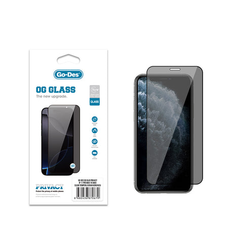 Apple iPhone XS Max 6.5 Go Des OG Glass Privacy Antistatik Temperli Cam Ekran Koruyucu