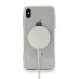 Apple iPhone XS Max 6.5 Kılıf M-safe Şarj Özellikli Şeffaf Sert PC Zore Embos Kapak
