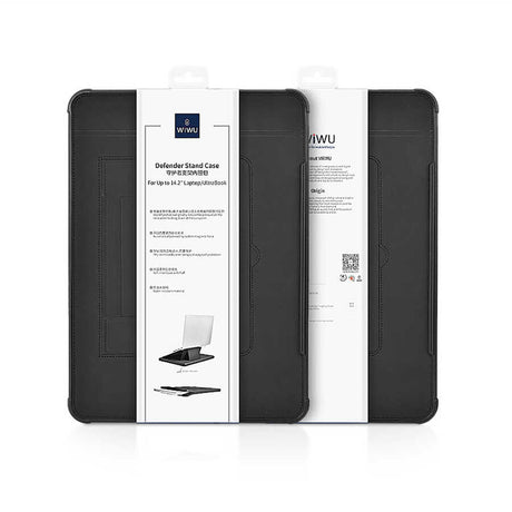Apple Macbook 14.2' 2021 Wiwu Defender Stand Case Taşınabilir Standlı Magnetik PU Laptop Çantası