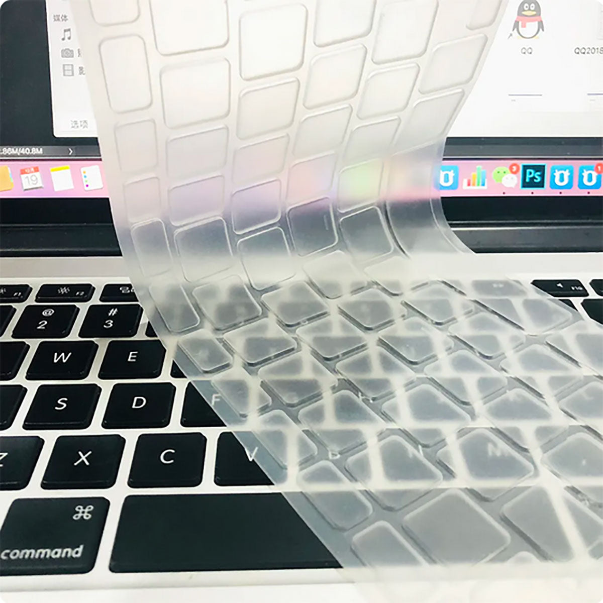 Apple Macbook 16' Touch Bar A2141 Zore Klavye Koruyucu Transparan Buzlu Silikon Ped