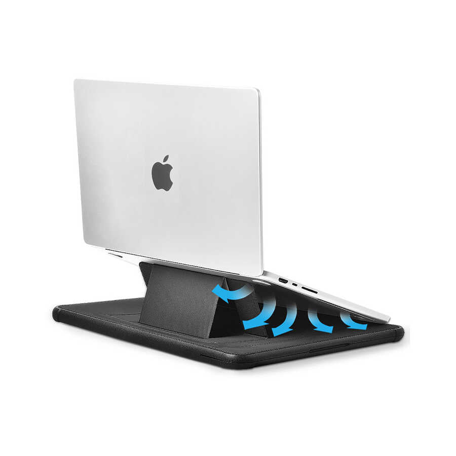 Apple Macbook 16.2' 2021 Wiwu Defender Stand Case Taşınabilir Standlı Magnetik PU Laptop Çantası