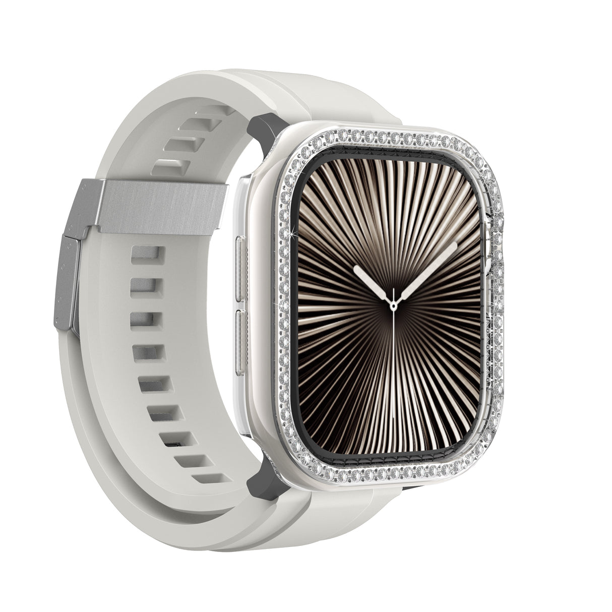 Apple Watch 10 42mm Amazingthing Gleam Fit FullGuard Taşlı Sert PC Kasa ve Ekran Koruyucu