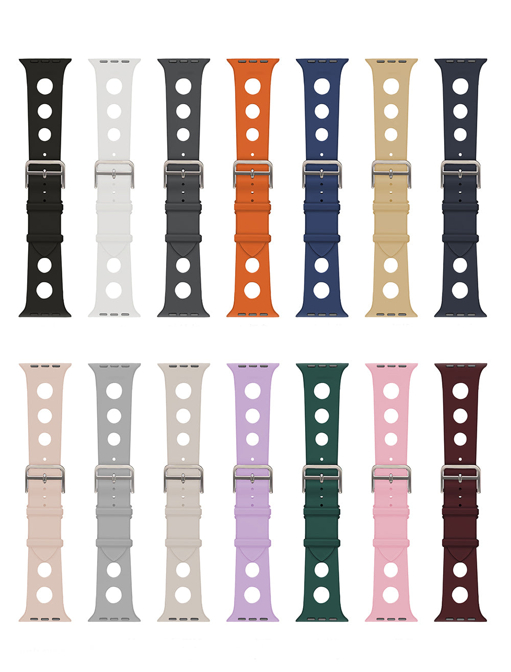 Apple Watch 10 42mm Delikli Tasarım Zore KRD-147 Silikon Kordon
