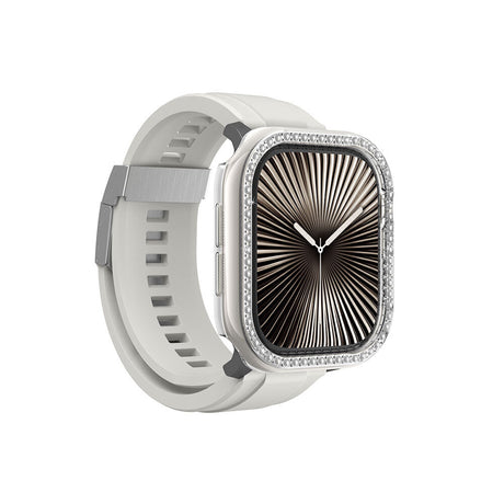 Apple Watch 10 46mm Amazingthing Gleam Fit FullGuard Taşlı Sert PC Kasa ve Ekran Koruyucu