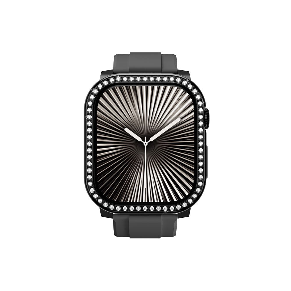 Apple Watch 10 46mm Amazingthing Gleam Fit FullGuard Taşlı Sert PC Kasa ve Ekran Koruyucu