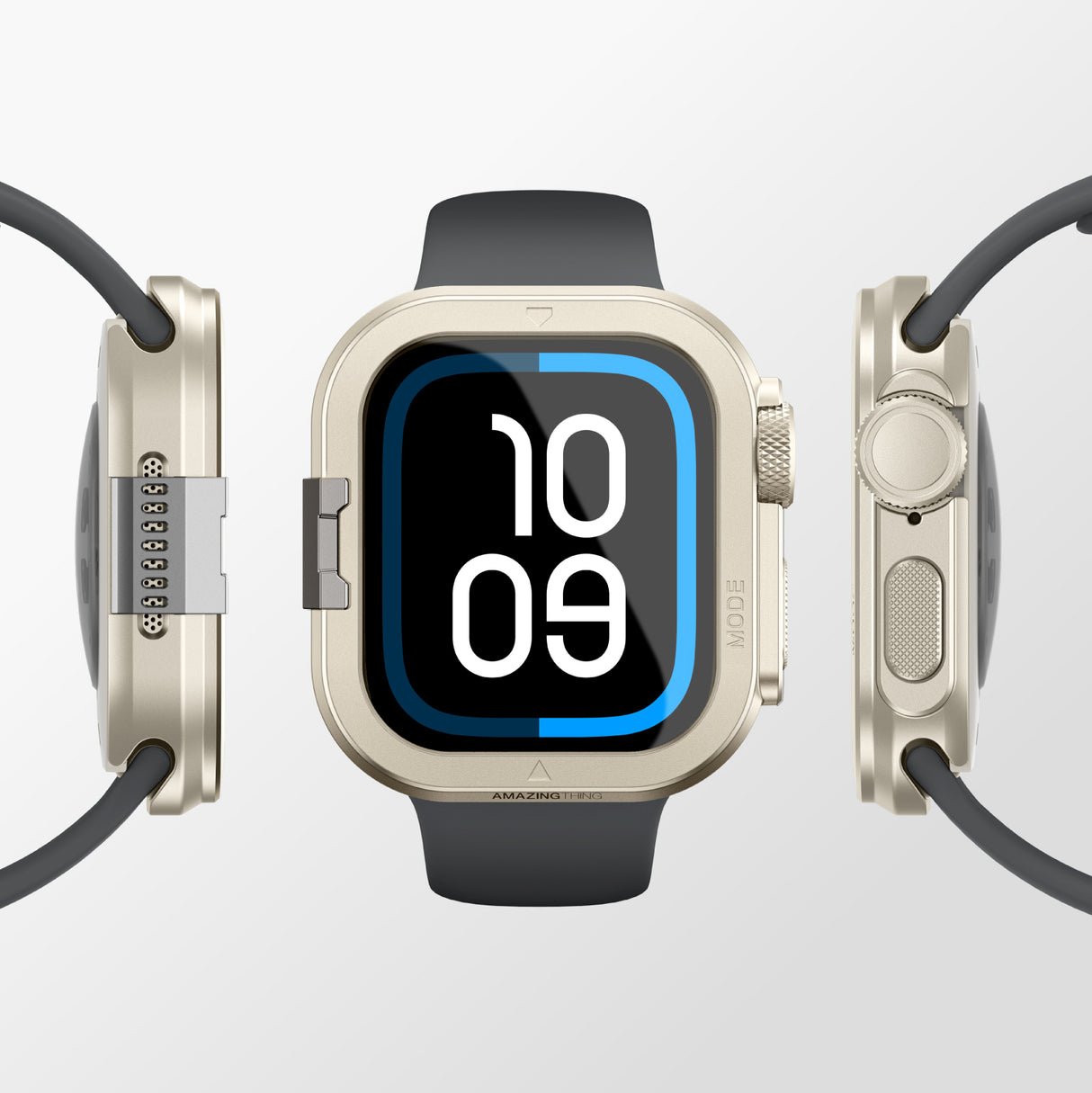 Apple Watch 10 46mm Amazingthing Premium Armor Fit FullGuard Metal Kasa ve Ekran Koruyucu