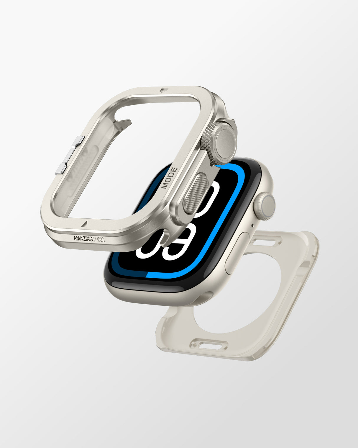 Apple Watch 10 46mm Amazingthing Premium Armor Fit FullGuard Metal Kasa ve Ekran Koruyucu