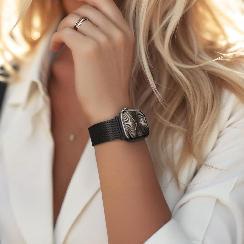 Apple Watch 10 46mm Amazingthing Titan Premium Metal Hasır Kordon