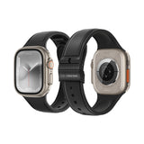 Apple Watch 10 46mm Amazingthing Titan Swift Deri Dokulu Silikon Kordon