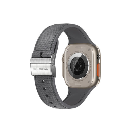Apple Watch 10 46mm Amazingthing Titan Swift Deri Dokulu Silikon Kordon