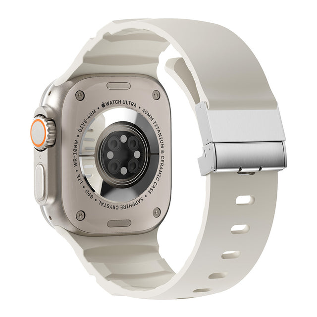 Apple Watch 10 46mm Zore KRD-145 Metal Tokalı Silikon Kordon