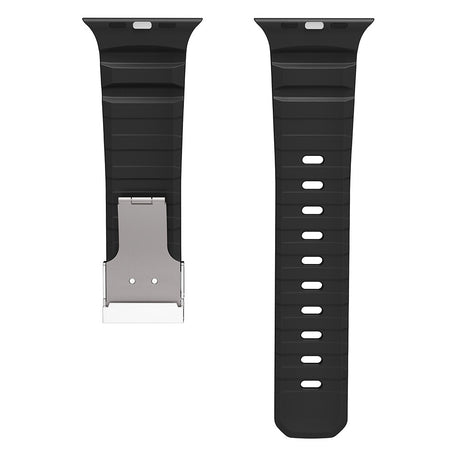 Apple Watch 10 46mm Zore KRD-145 Metal Tokalı Silikon Kordon