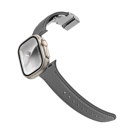 Apple Watch 38mm Amazingthing Titan Swift Deri Dokulu Silikon Kordon