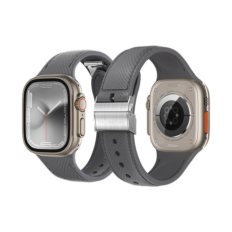 Apple Watch 38mm Amazingthing Titan Swift Deri Dokulu Silikon Kordon
