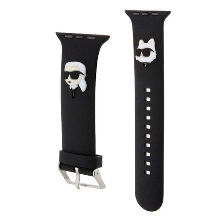 Apple Watch 40mm Karl Lagerfeld Orjinal Lisanslı İkonik Karl & Choupette Logolu Silikon Kordon