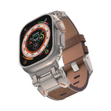Apple Watch 42mm Zore KRD-114 Metal Başlıklı Suni Deri Kordon