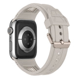 Apple Watch 42mm Zore KRD-117 Hava Alabilen Delikli Metal Süslemeli Desenli Silikon Kordon