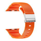 Apple Watch 42mm Zore KRD-145 Metal Tokalı Silikon Kordon