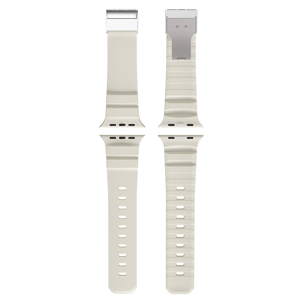 Apple Watch 42mm Zore KRD-145 Metal Tokalı Silikon Kordon