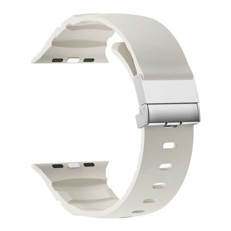 Apple Watch 42mm Zore KRD-145 Metal Tokalı Silikon Kordon