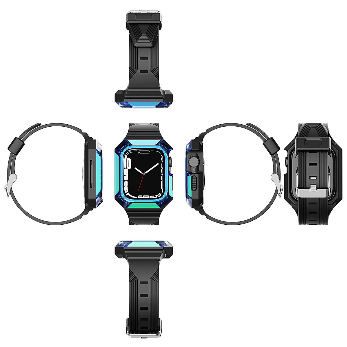 Apple Watch 42mm Zore KRD-88 Sert PC Kasa Koruyuculu Silikon Kordon