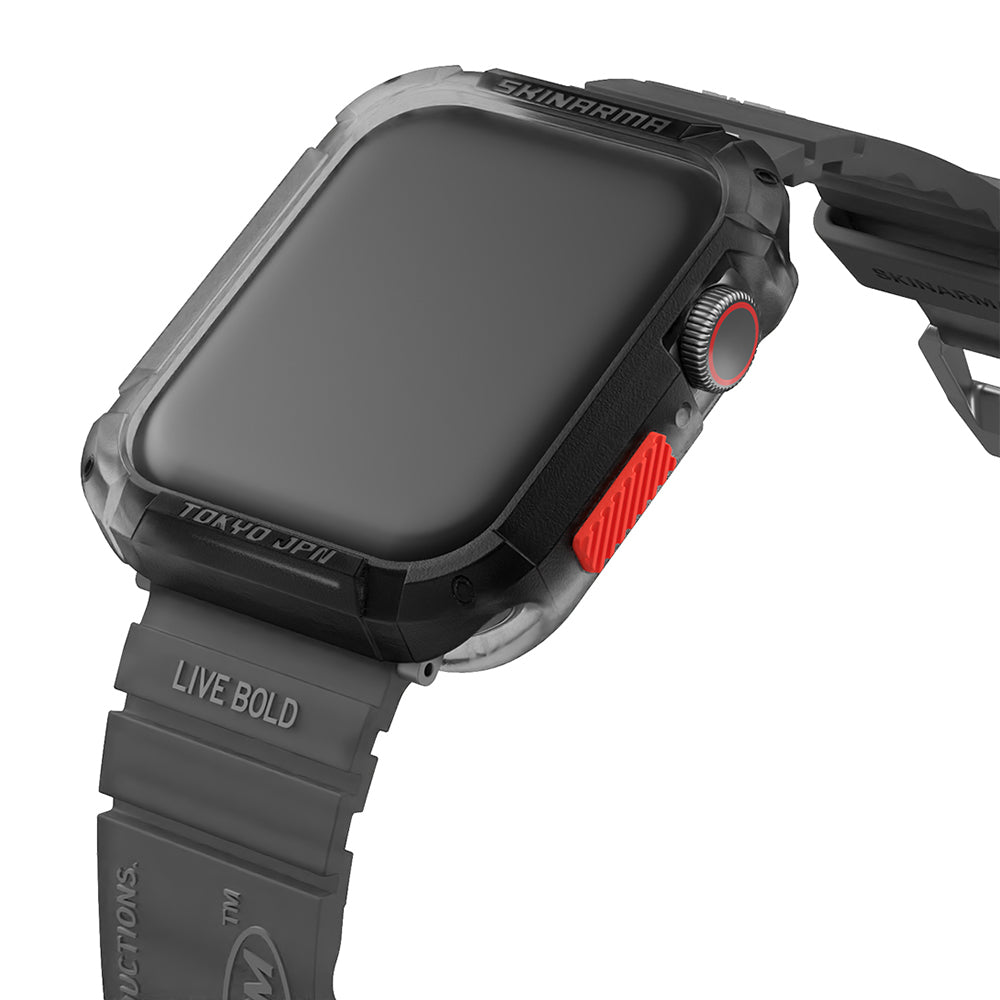 Apple Watch 44mm SkinArma Kurono Sert PC Kasa Koruyucu + Shokku Silikon Kordon