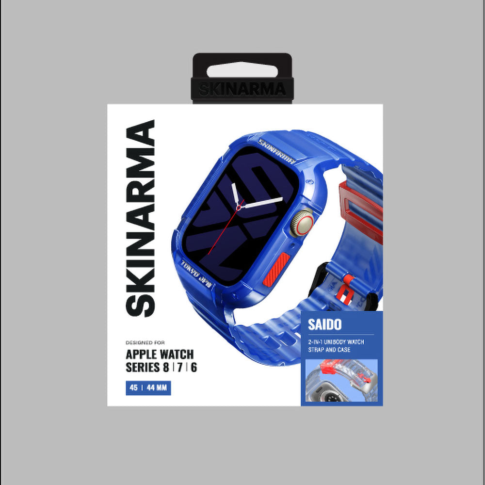 Apple Watch 44mm SkinArma Saido Sert PC Kasa Koruyuculu Silikon Kordon