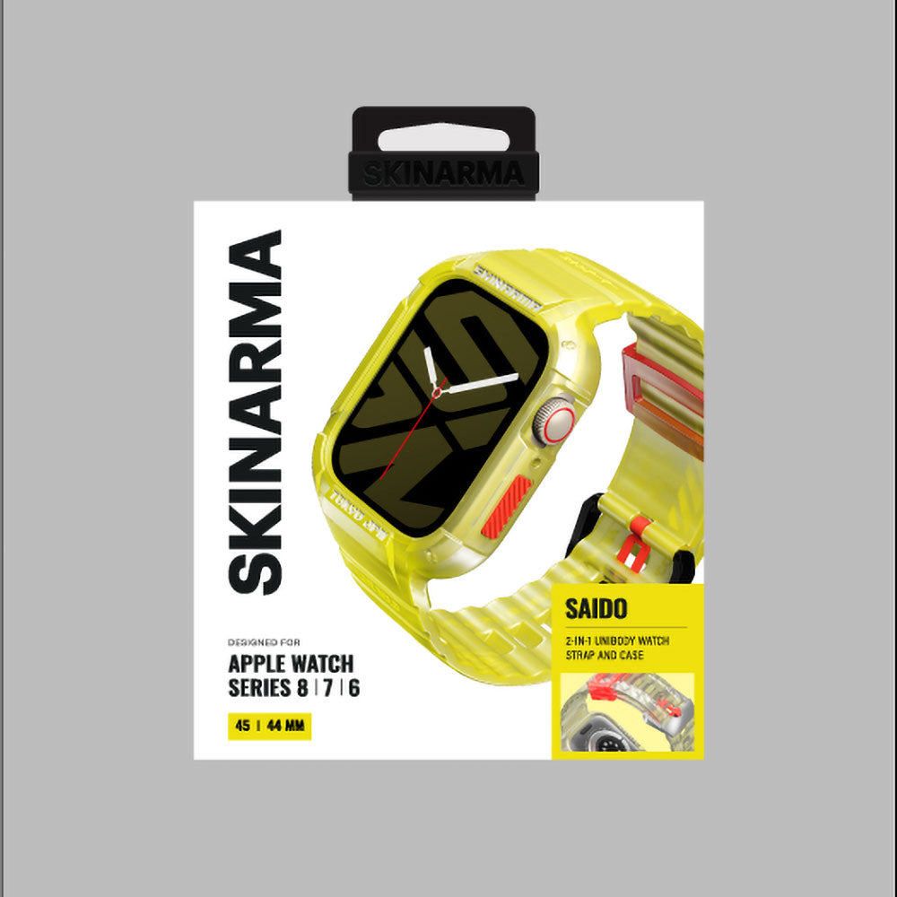 Apple Watch 44mm SkinArma Saido Sert PC Kasa Koruyuculu Silikon Kordon