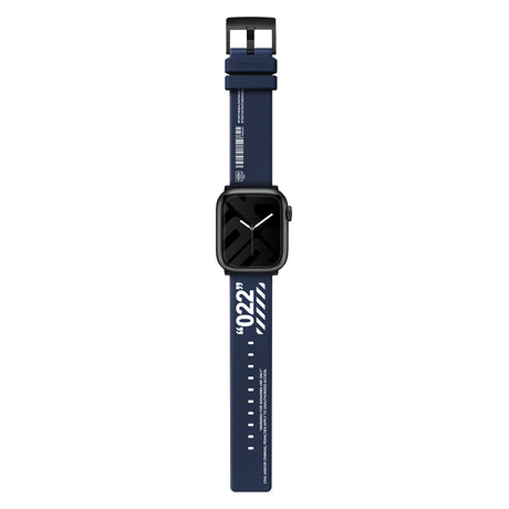 Apple Watch 44mm SkinArma Taihi Sora Yazı Desenli Deri Görünümlü Silikon Kordon
