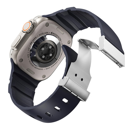 Apple Watch 44mm Zore KRD-145 Metal Tokalı Silikon Kordon